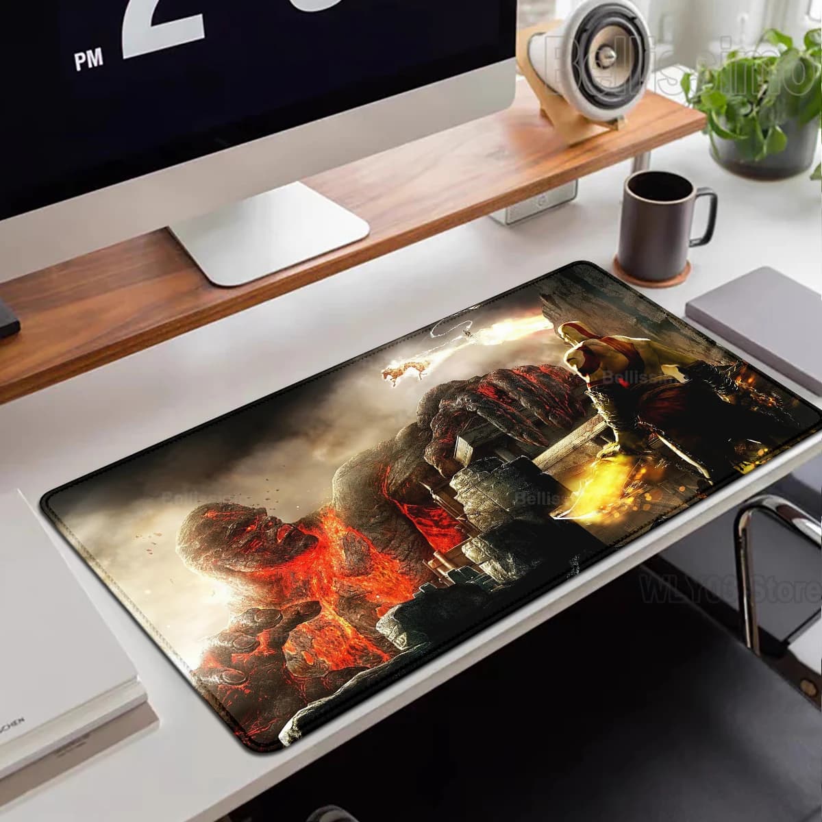 Xxl tapis de souris dieu de la guerre tapis de bureau accessoires de jeu clavier ordinateur tapis de