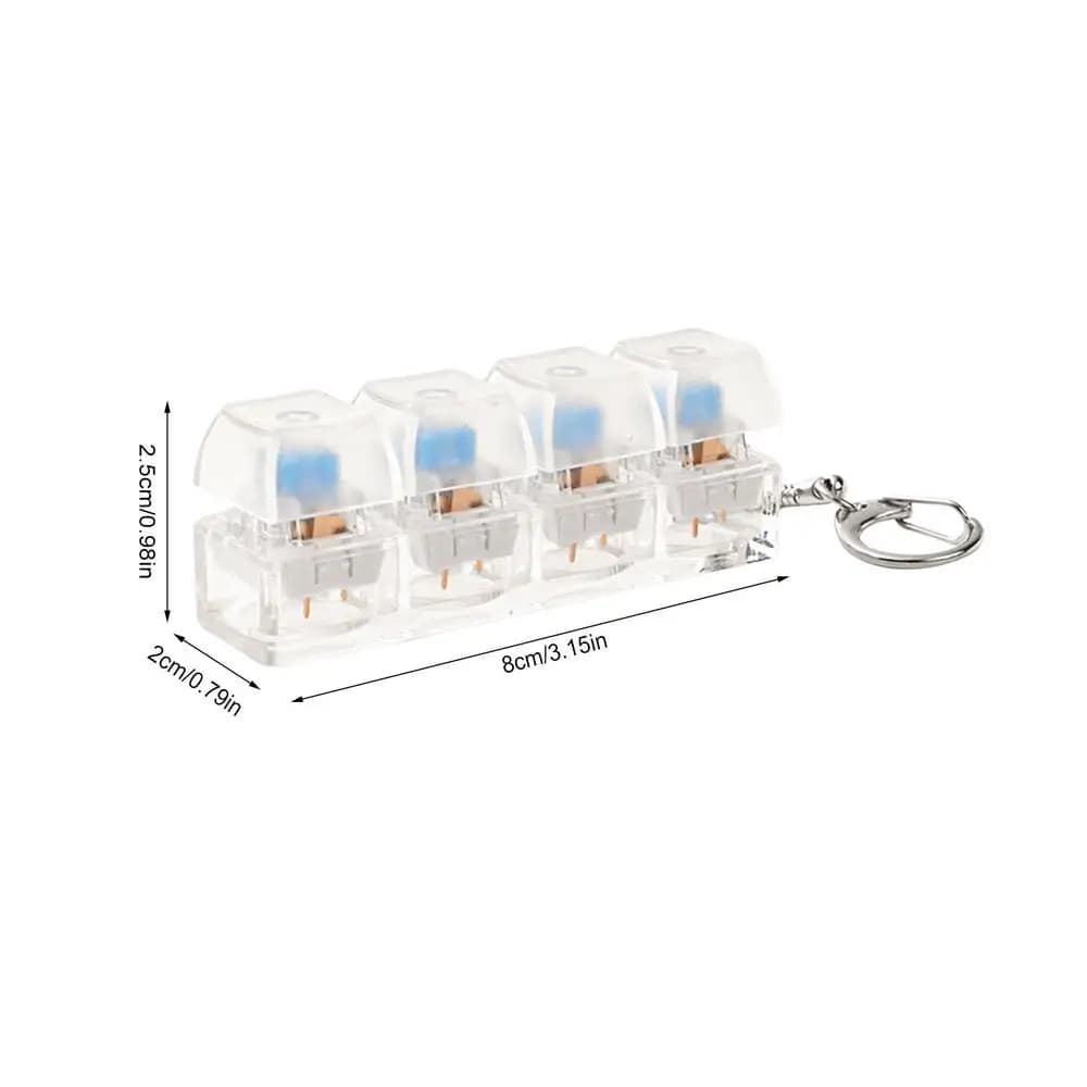 Jouet pour clavier avec porte-clés, 4 touches, clicker silencieux anti-stress pour adultes