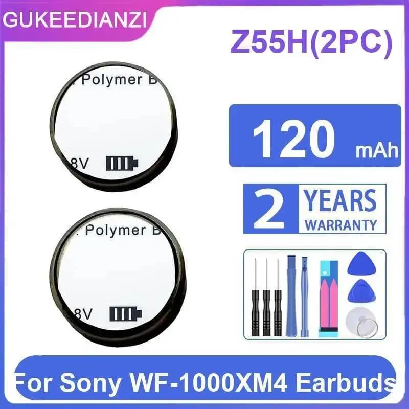 Batterie pour écouteurs sans fil longue durée 120mAh, pour casque Sony WF-1000XM4 Z55H 2PC