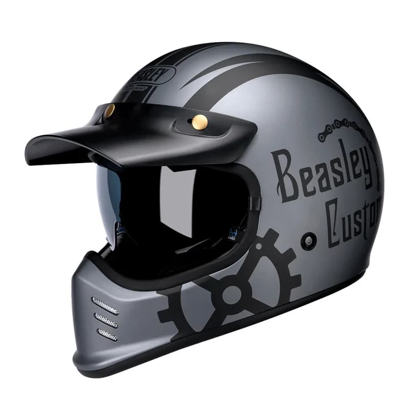 BEASLEY casque de moto électrique locomotive rétro casque complet hommes et femmes bluetooth quatre