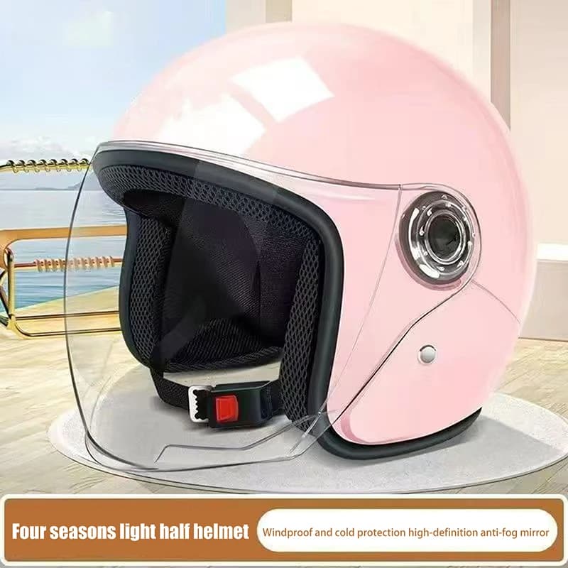 Casque d'équitation électrique unisexe (1 pièce) – Casque de sécurité pour moto quatre saisons confo