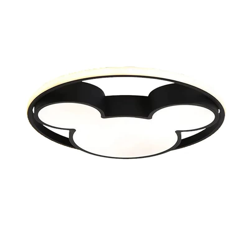 Plafonnier LED noir en forme de souris de dessin animé, design moderne et créatif, luminaire décorat