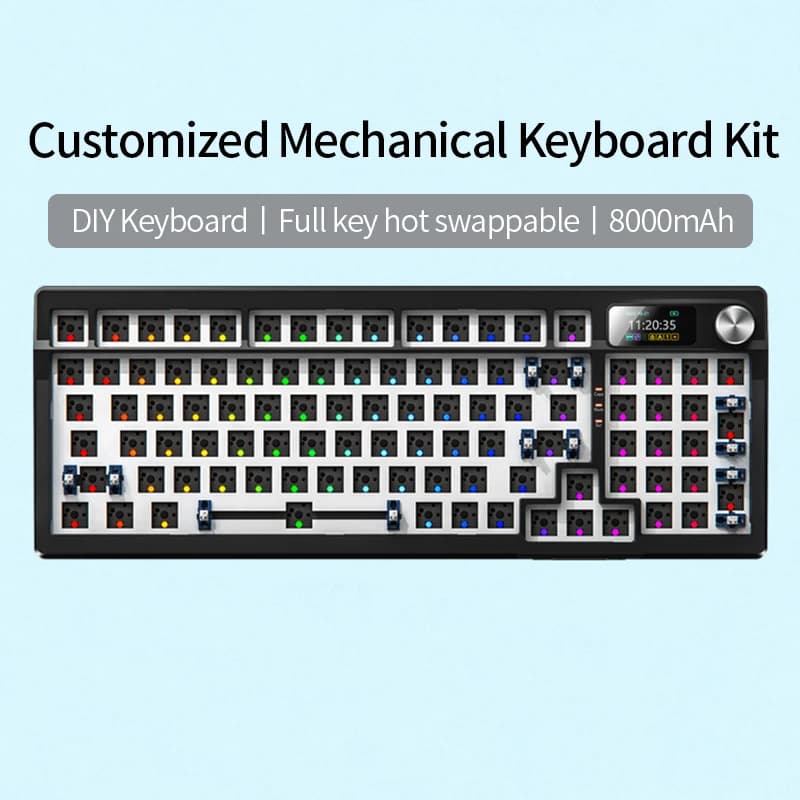 YINDIAOY95 KIT de clavier mécanique avec écran d'affichage Structure de joint rétro-éclairé rvb clav