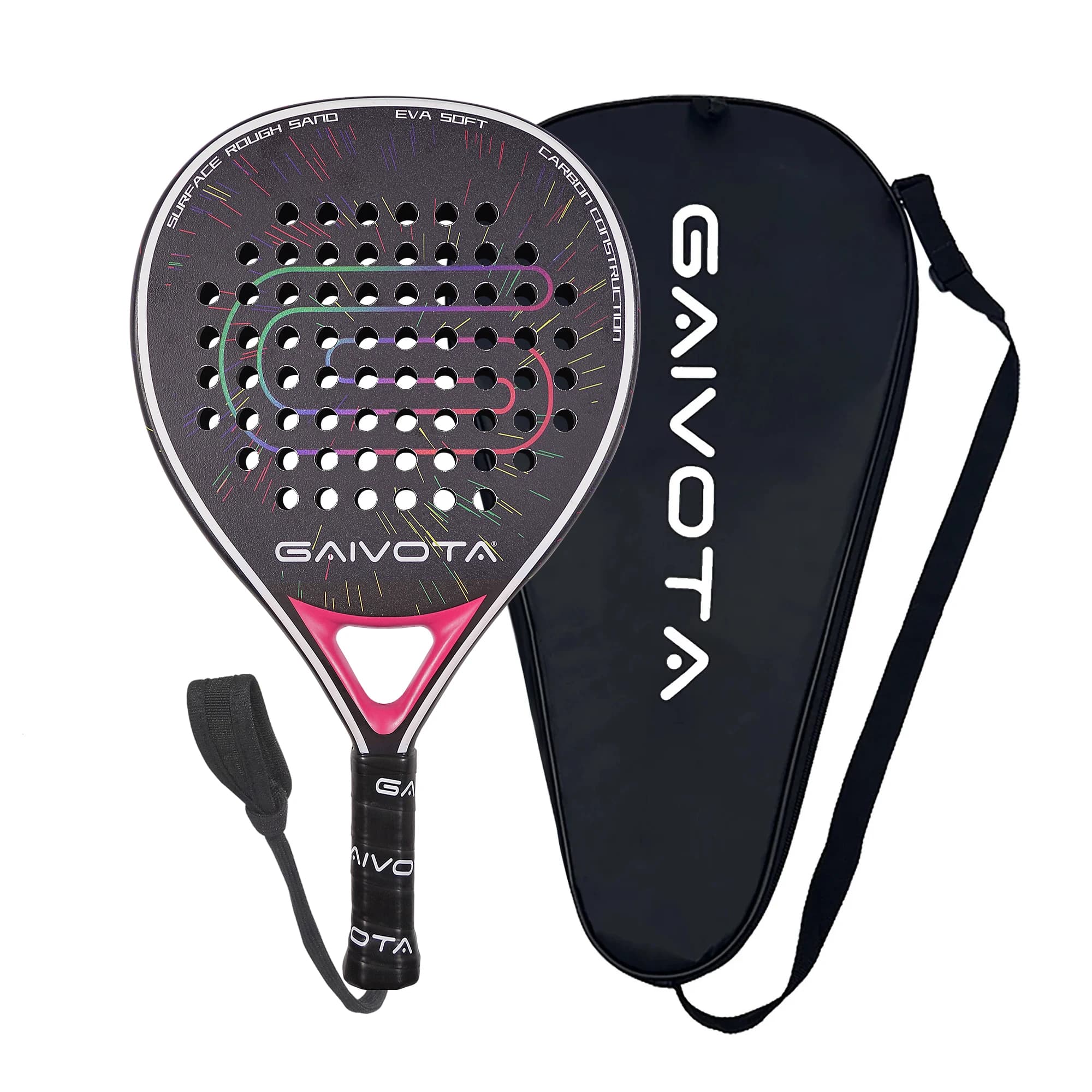 GAIVOTA 2025 Nouvelle Raquette de Padel Rouge PX20, Surface en Fibre de Carbone, Noyau en Mousse EVA