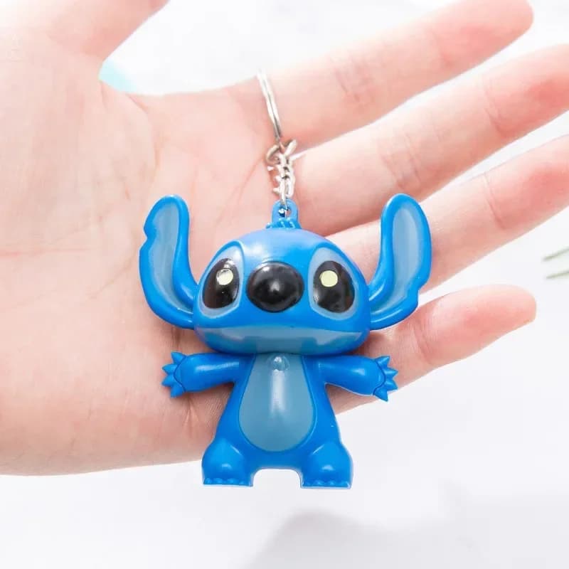 Disney Lilo & Stitch – porte-clés avec son lumineux, pendentif de sac de poupée de dessin animé mign