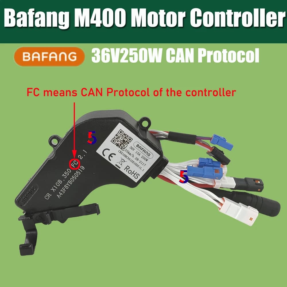 Contrôleur de moteur Bafang Mid Motor M400 contrôleur de protocole CAN 36V 15A 250W contrôleur Bafan