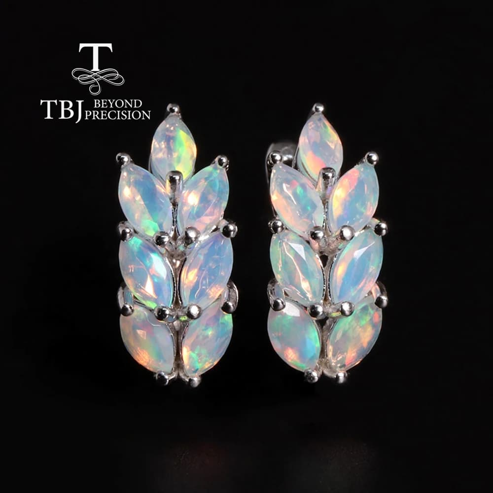 Boucles d'oreilles en pierre précieuse rare avec opale naturelle pour femme, bijoux en argent, cadea