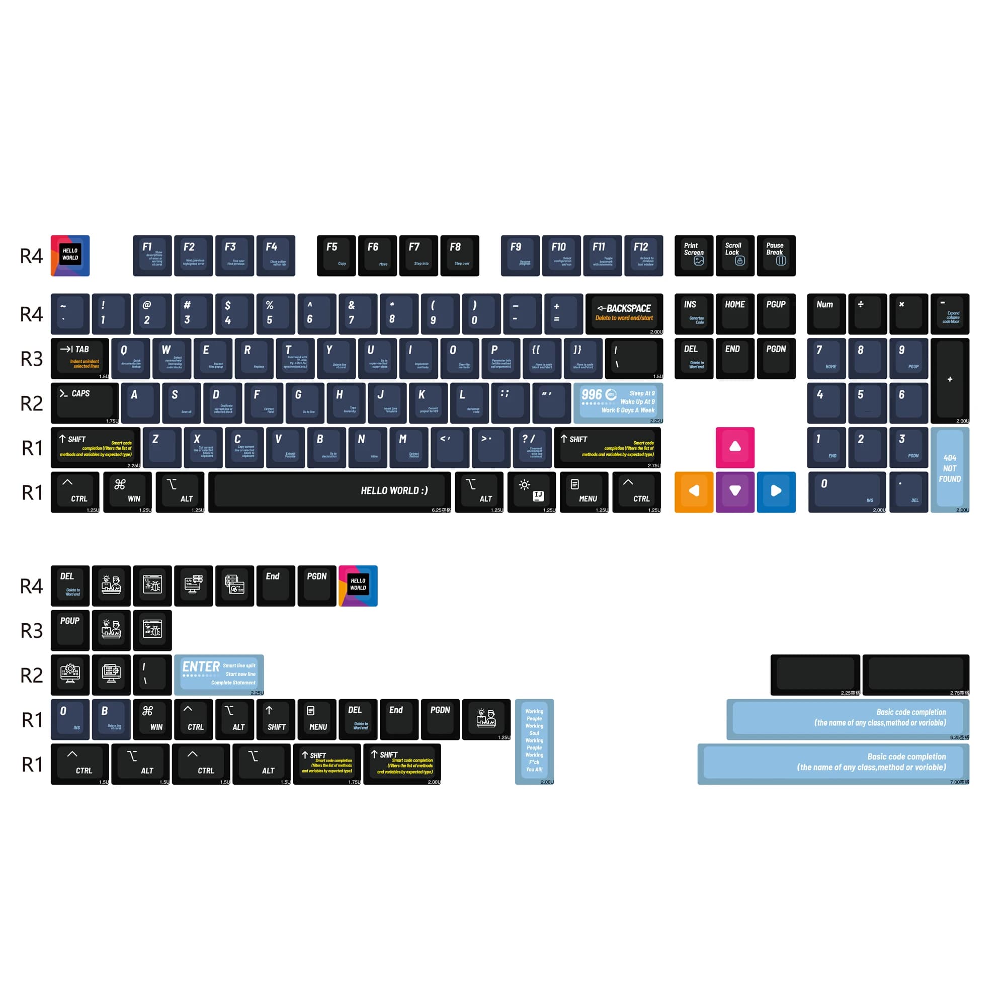 KBDiy 143 touches programmeur Keycaps PBT rétro cerise profil Alice ISO Keycap pour 60 jeu magnétiqu