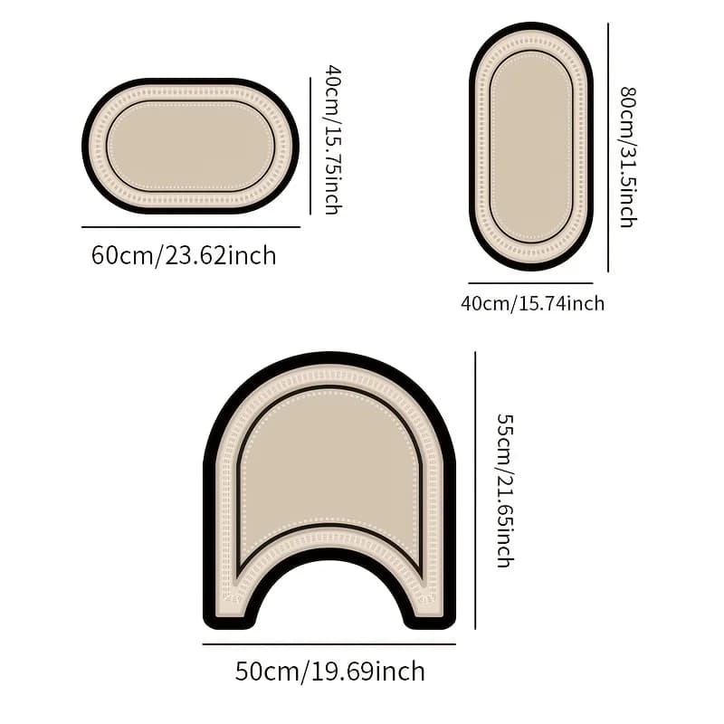 Tapis de sol de salle de bain trois ensembles de boue de diatomée absorbant, antidérapant, sale et f