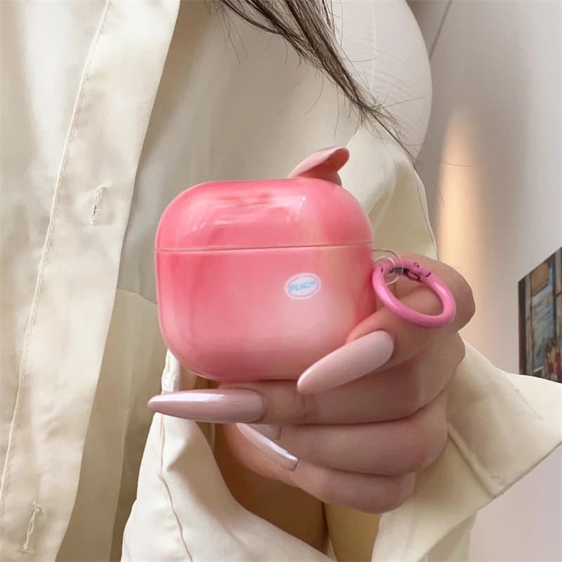Étui Airpods Pro 3 4 Pro 2, mignon, rose pêche, housse en Silicone pour écouteurs Apple 4 Pro2 Funda