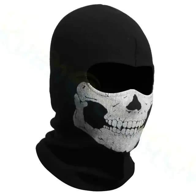 Cagoule de vélo masque complet imprimé crâne moto masque complet coupe-vent ski tête cou plus chaud