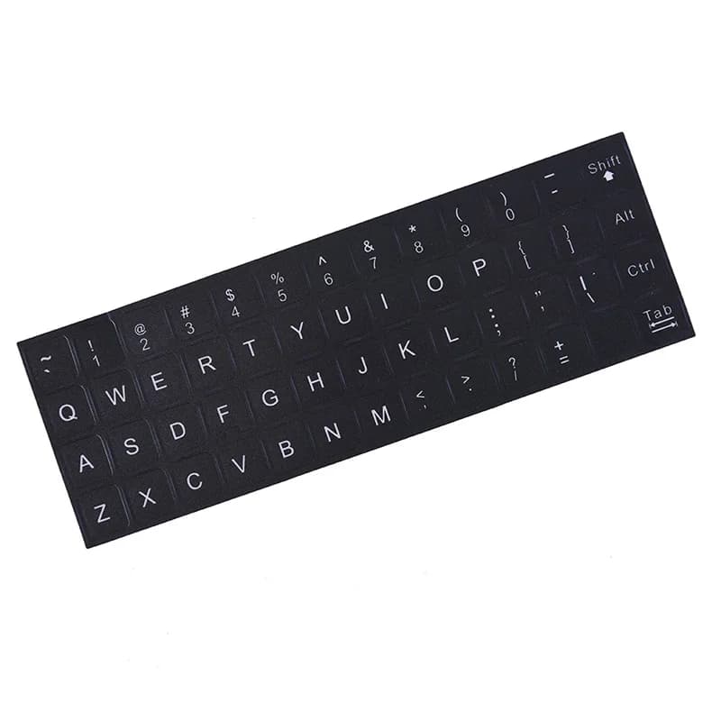 Autocollants de remplacement de clavier anglais, blanc sur noir, tout PC, ordinateur portable