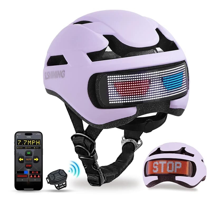 Casque de vélo avec feu arrière LED, casque de vélo programmable contrôlé par application, écran LED