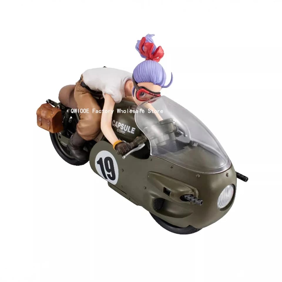 Original véritable MegaHouse Dragon Ball Z bureau 16 cm Bulma Ride A moto poupée Action Figurine mod