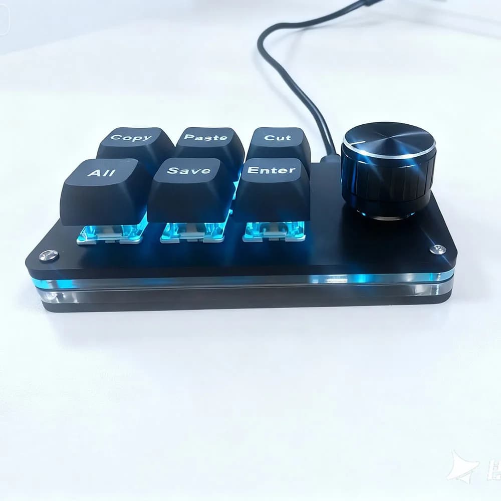 Bouton unique + clavier personnalisable à 6 touches, conception de bureau, raccourci en un clic, déf