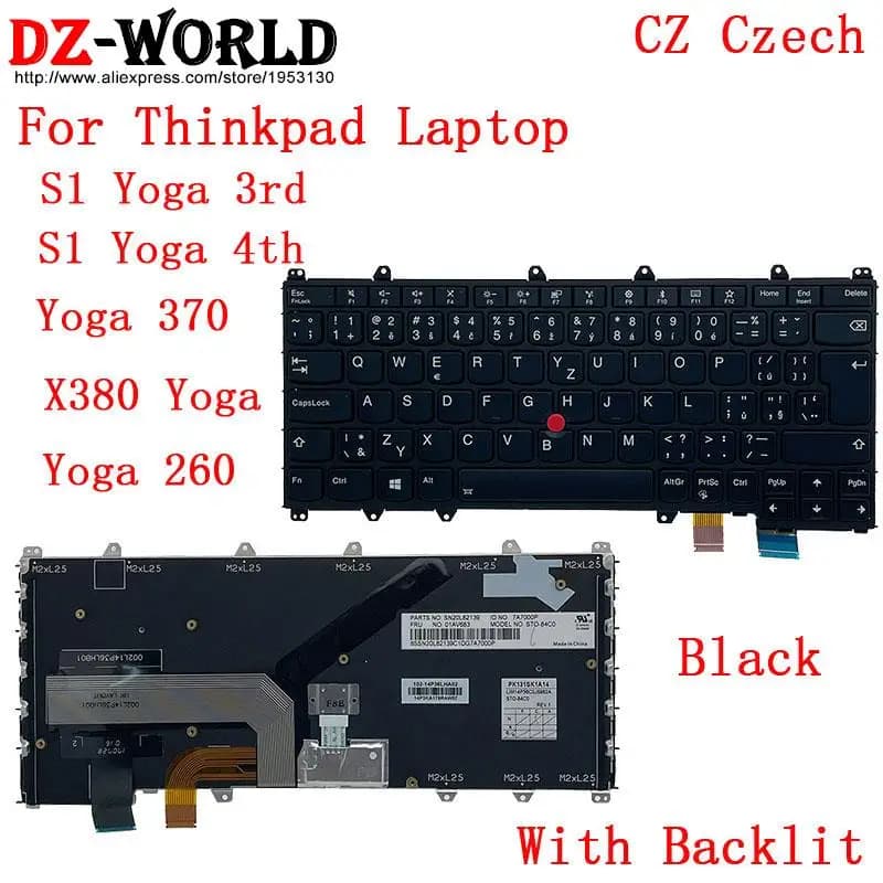 QWERTZ-Clavier tchèque, allemand, hongrois, slovène, suisse pour ordinateur portable Lenovo ThinkSub