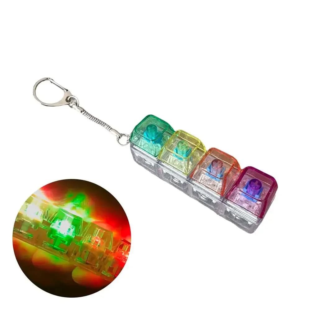 Testeur d'axe de clavier mécanique à 4 touches, porte-clés anti-Stress, Clicker Fidget, clavier avec