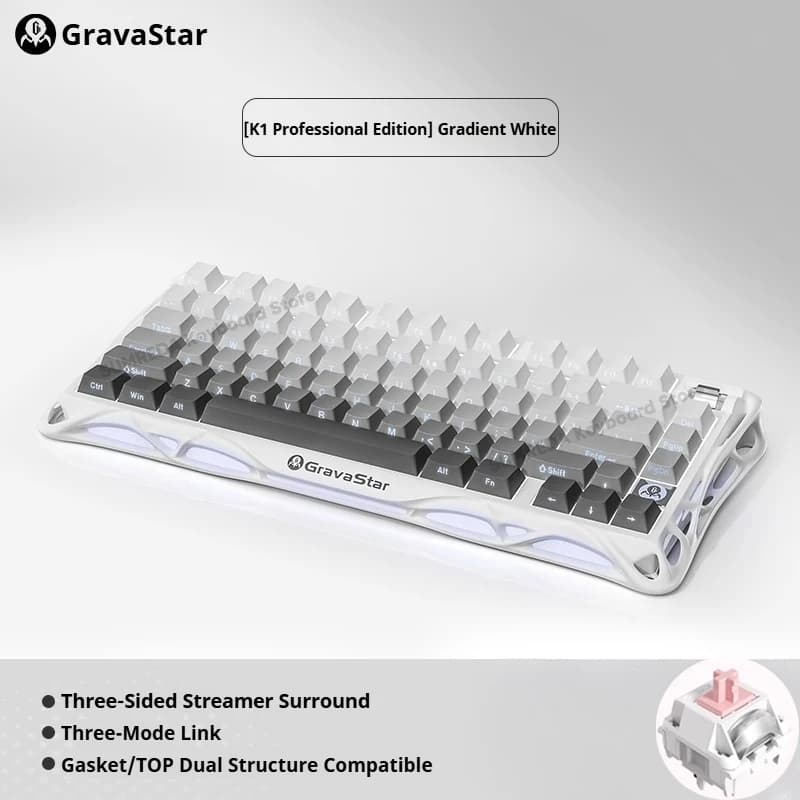 Mercury K1 Grava Star Breaking 75 RGB clavier mécanique de jeu Bluetooth 2.4G filaire RGB Hotswap Ga
