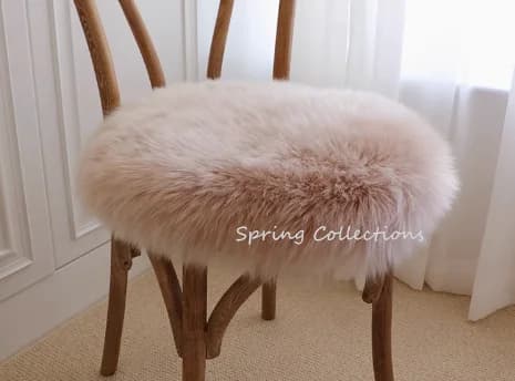 Tapis de sol en laine de mouton Pure 100%, 35/40/45CM, coussin de siège rond, doux et poilu