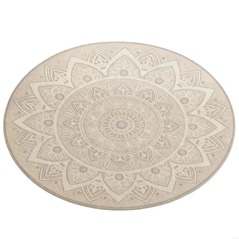Tapis rond épais pour chaleur l'hiver, facile à nettoyer, en Polyester, décoration maison, B03E