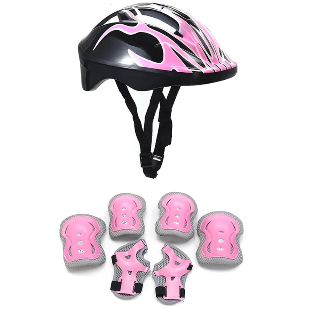 Casque de sécurité pour enfants, ensemble de genouillères et coudières pour garçons et filles, équip