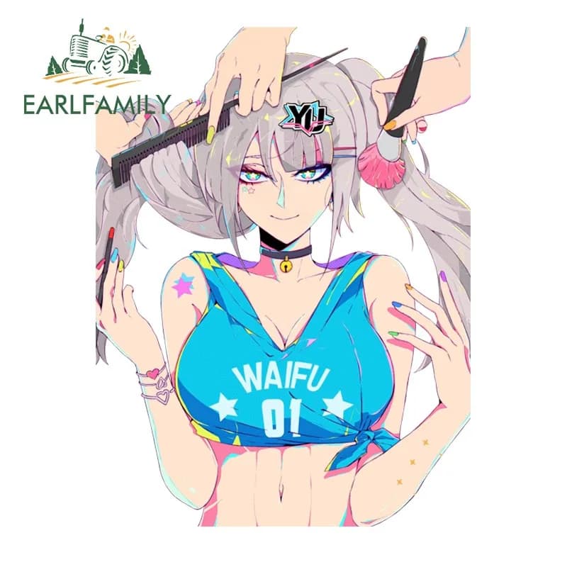 EARLFAMILY-Autocollant de voiture motif dessin animé, accessoires de voiture, décalcomanie, casque J