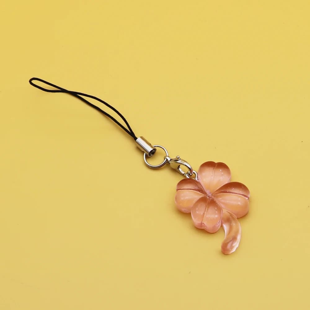 Breloques de téléphone mignonnes en forme de feuille porte-bonheur, pendentifs, porte-clés Kawaii, é