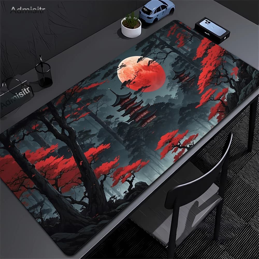 Tapis de souris XXL en fleurs de cerisier, grand tapis de souris pour ordinateur, clavier, bureau, a
