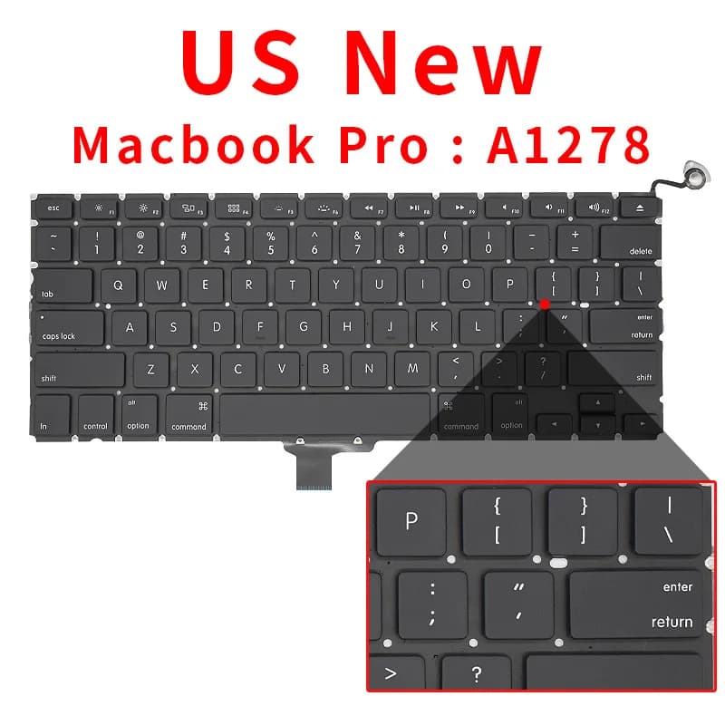 Clavier d'ordinateur portable pour Macbook Pro 13 "A1278 US UK russe allemand français espagne brési