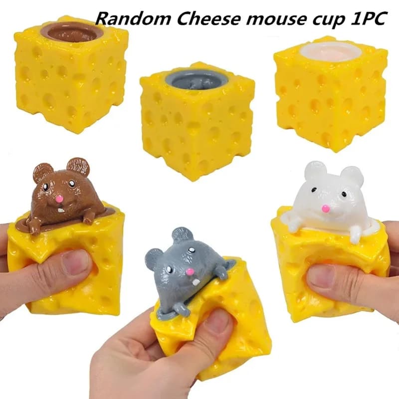 Jouet Pop-Up rigolo à presser pour enfant et adulte, souris et fromage, nuit, anti-souligné, cache-c
