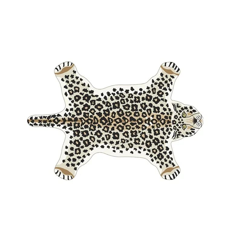 Tapis rose à motif léopard, tapis décoratif pour la maison, tapis à motif animal amusant, tapis doux