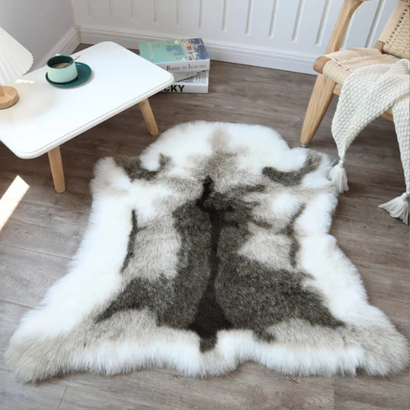 Tapis en fausse fourrure de renne, luxe moderne, lavable en machine, tapis de chambre à coucher, tap