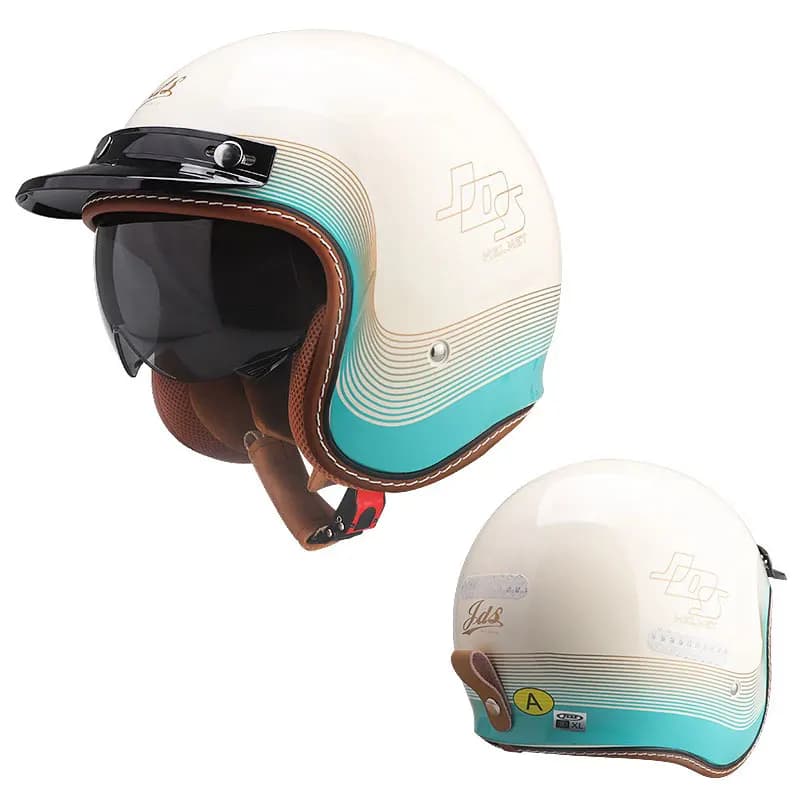 Casques de moto à visage ouvert 3/4, casque de cyclomoteur rétro Vintage pour hommes et femmes, Scoo