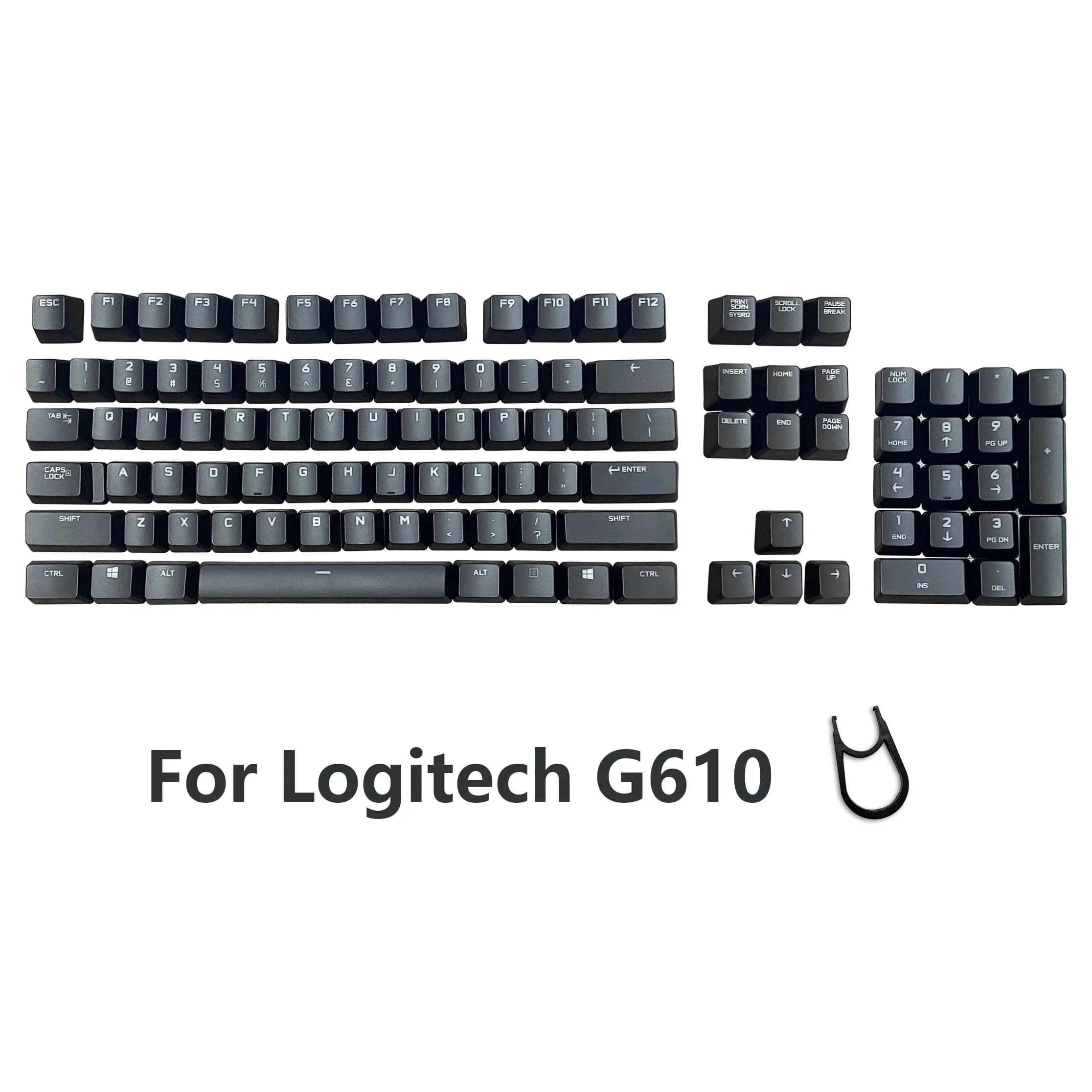 Capuchons de touches CTRL ALT TAB SPACE SHIFT pour clavier mécanique logitech G610, avec extracteur