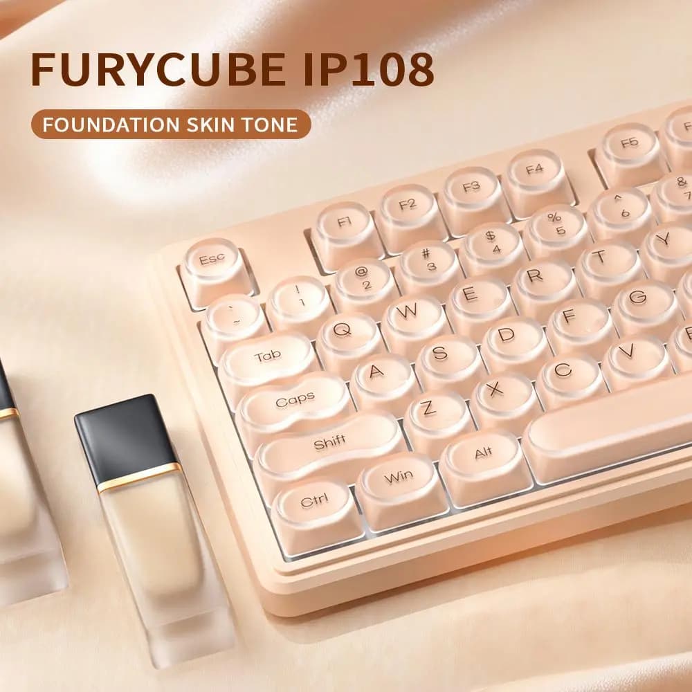 Clavier IP108 English Foundation Liquid, sensation mécanique, trois modes, sans fil, Bluetooth, desi