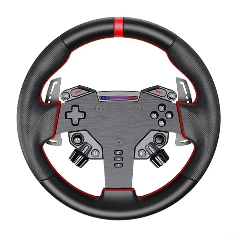 Volant course Programmable avec éclairage, volant haute précision, Installation Simple pour jeux Sim