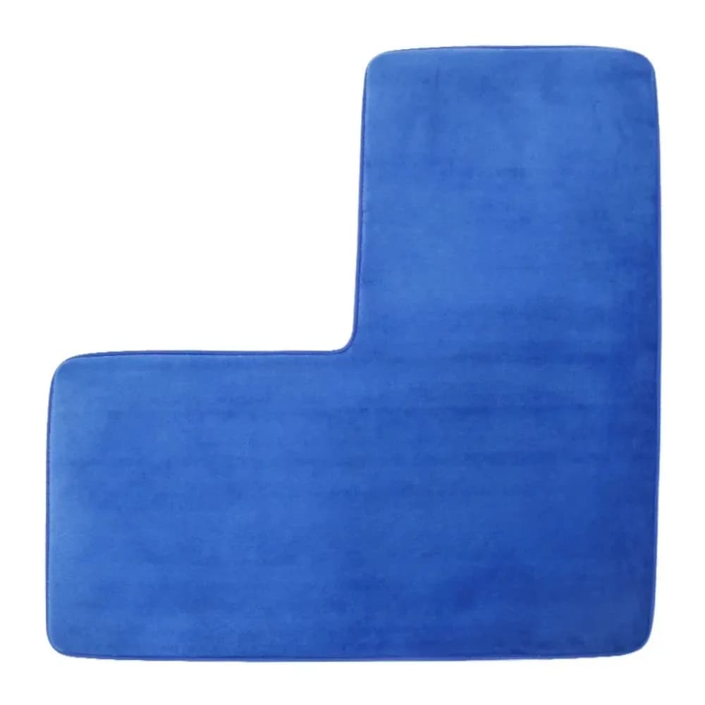 Tapis de sol en molleton de corail en forme de L, coin antidérapant, doux, pour salle de bain, lavab