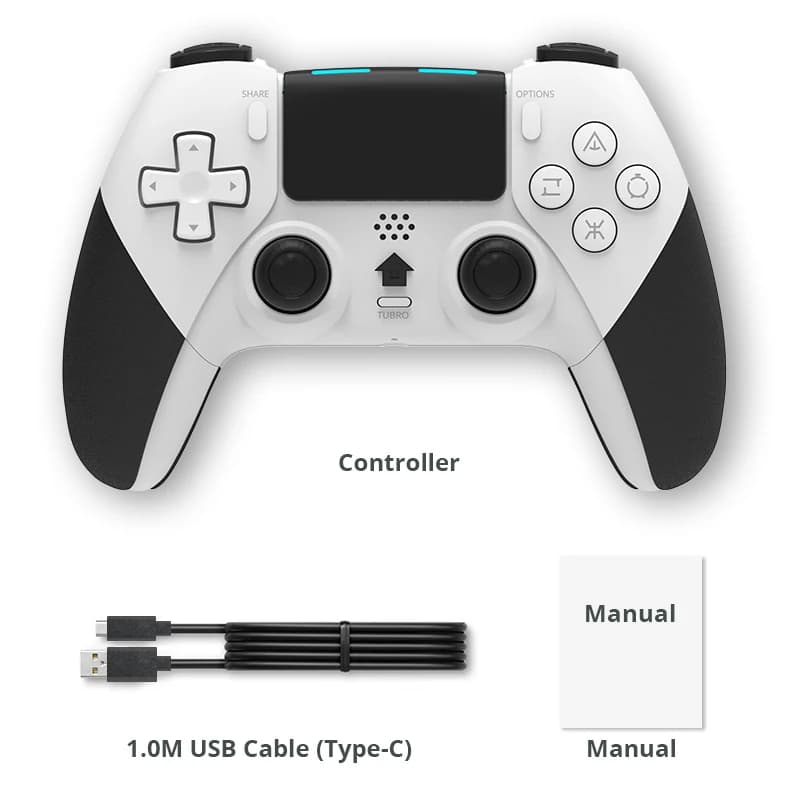 DATA FROG-Manette de jeu sans fil compatible Bluetooth, manette PC pour PS4, PS4 Pro, PS4 Slim, cons