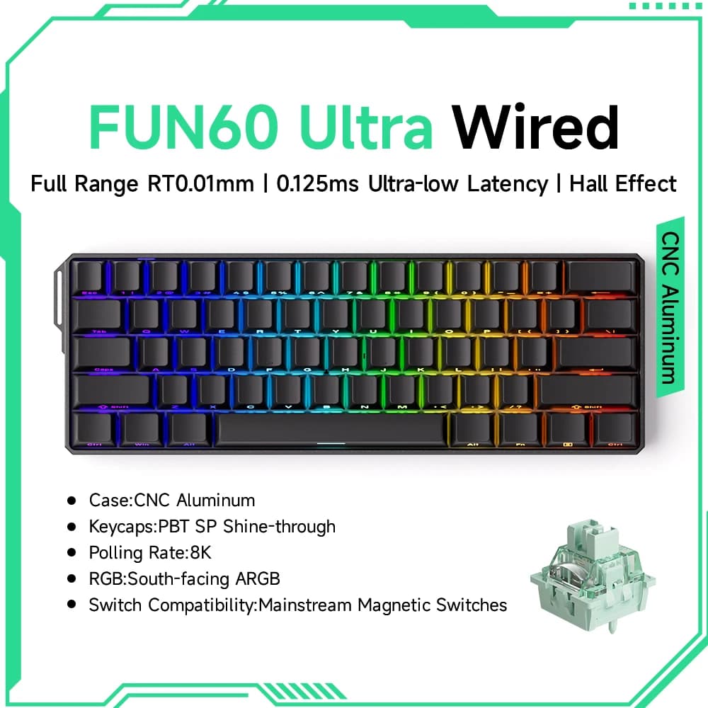 Akko MonsGeek FUN60 clavier de jeu Ultra mécanique commutateur magnétique 60% déclencheur rapide 8K