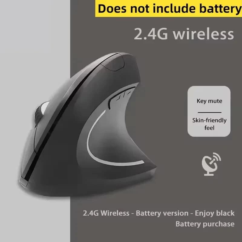  Souris verticale sans fil Bluetooth Lenovo 2.4G, ergonomique, avec poignée latérale, silencieuse