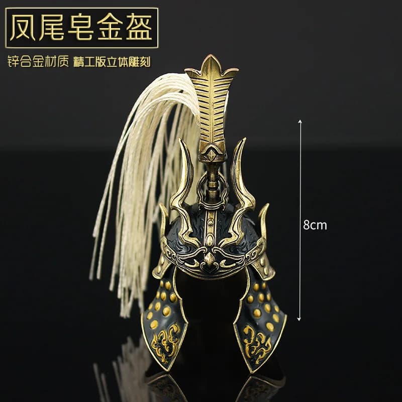 8 cm Métal Ancien Général Samouraï Casque Chapeau Naraka: Bladepoint Jeu Périphérique 1/6 Poupée Équ