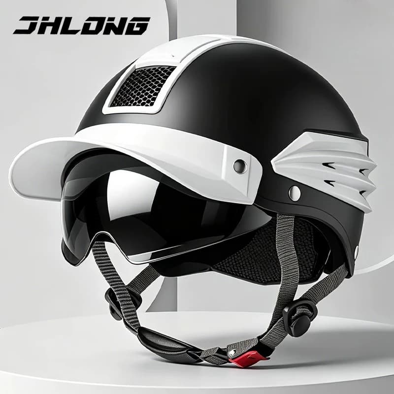Casque de moto vintage respirant pour l'été, demi-casque pour hommes et femmes, casque ouvert pour s
