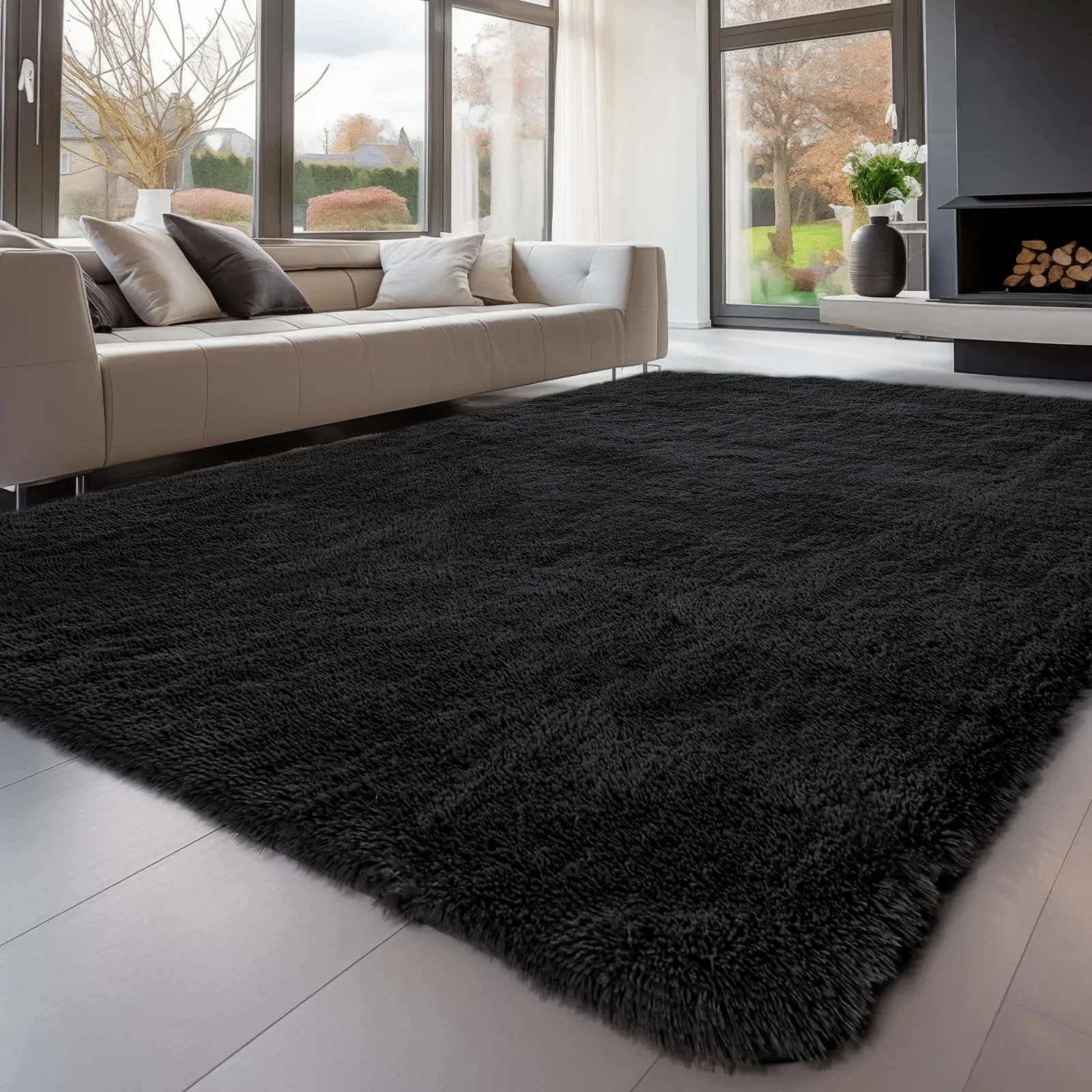 VIKAMA – tapis long en peluche tie-dye, super doux et moelleux, pour salon, chambre à coucher, chamb