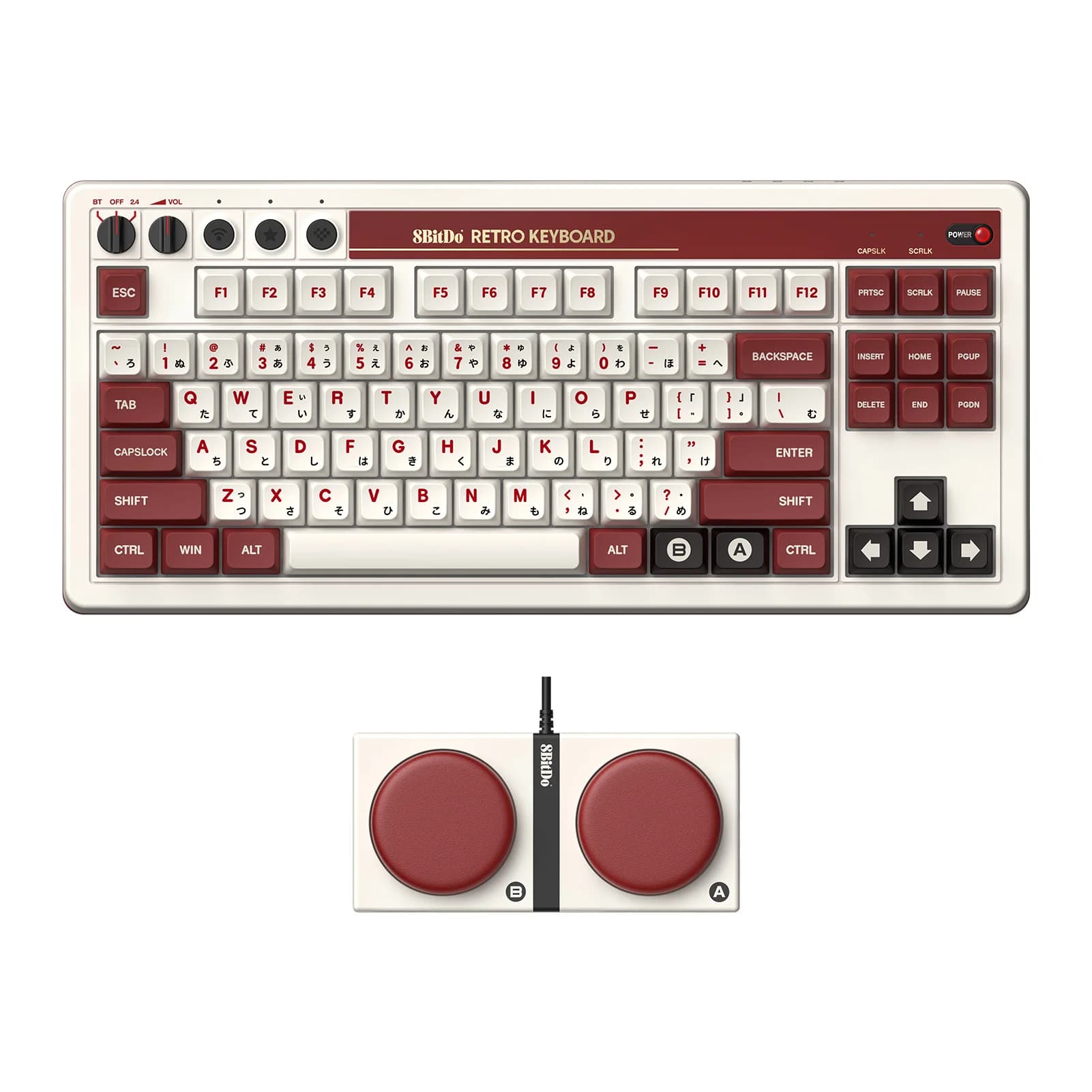 8BitDo clavier mécanique rétro édition C64, Bluetooth, 2.4G sans fil et filaire 3 Modes de connexion