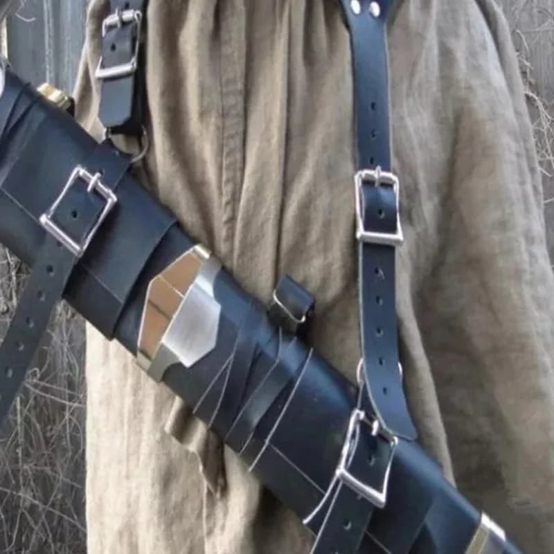 Fourreau d'épée de chevalier médiéval, support de gaine réglable en cuir gothique, étui de sangle de