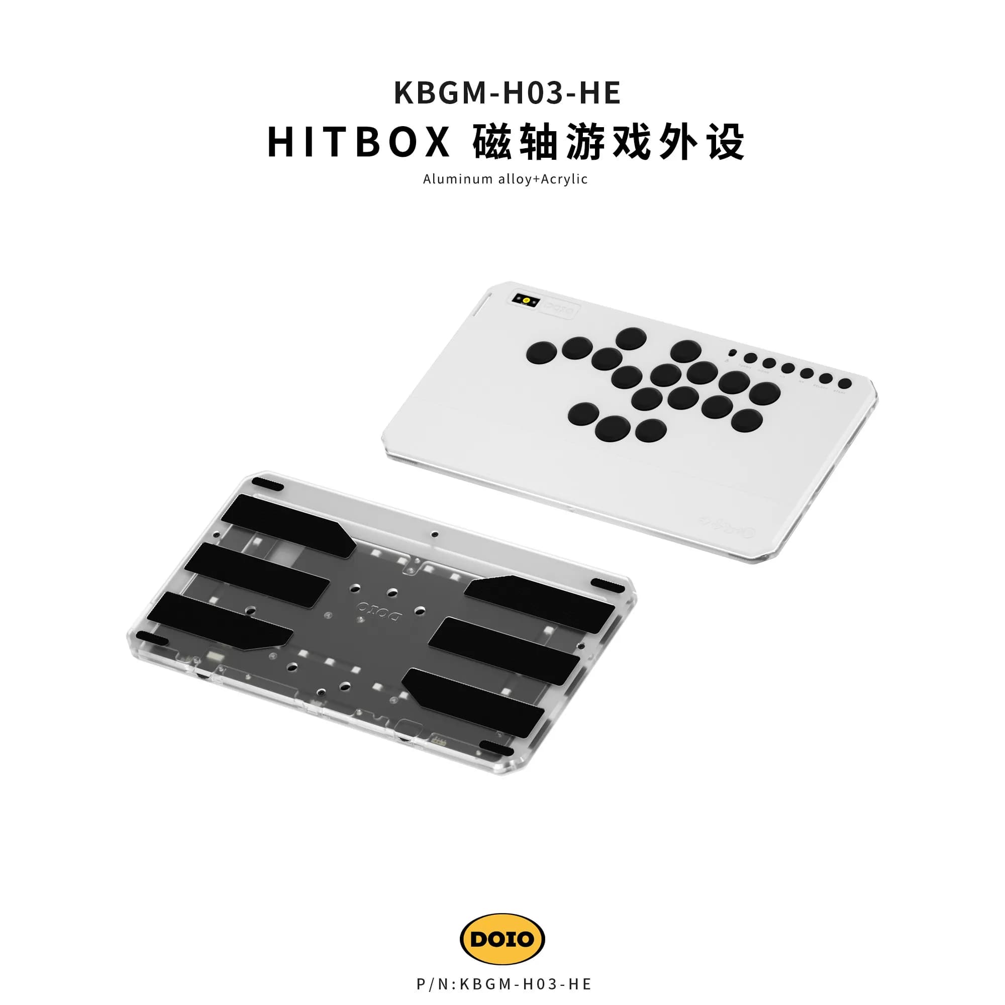 Clavier magnétique DOIO KBGM-H03-HE HITBOX, profil bas, 0.05RT, clavier filaire pour joueurs, alliag