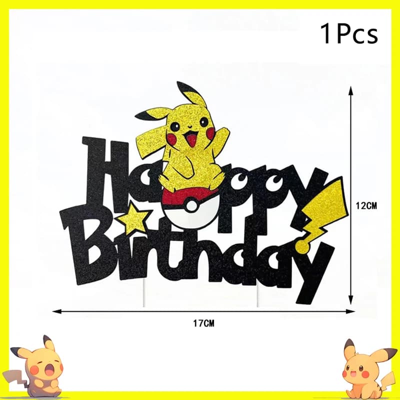 Décoration de gâteau Pokémon, figurine Pikachu, fête d'anniversaire, fournitures de décoration de gâ