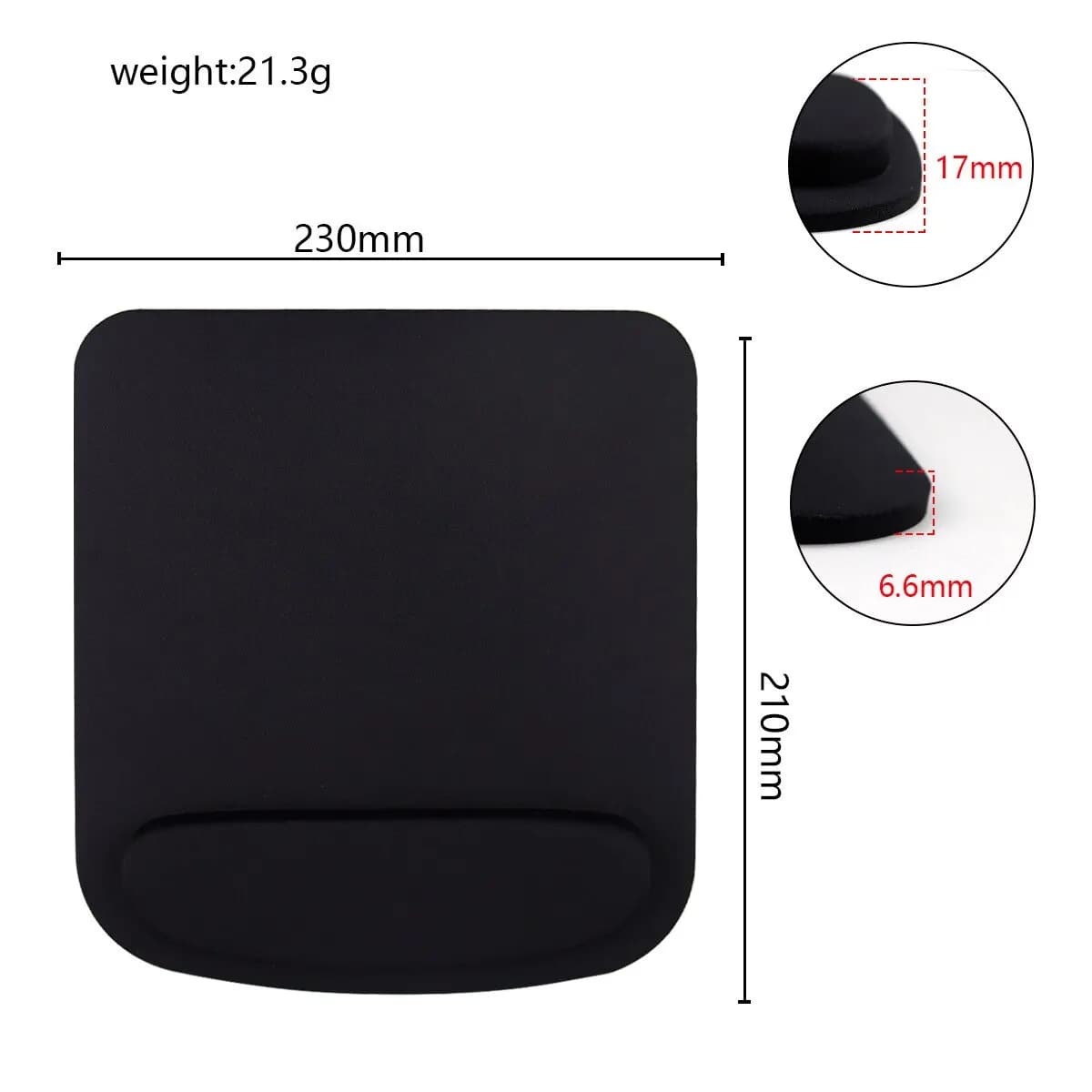Tapis de souris en mousse à mémoire de forme avec support de poignet, base en caoutchouc coordonnant