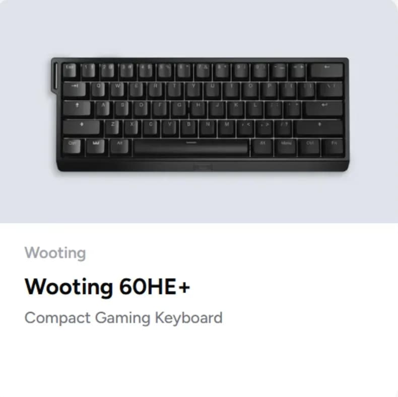 Clavier mécanique à axe magnétique Wooting 60HE+ DIY pour jeux vidéo