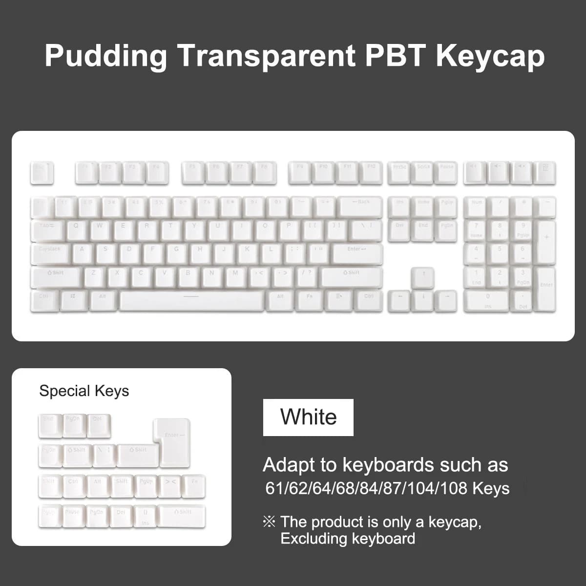Capuchons de touches Pudding, capuchons de touches PBT brillants, jeu de 130 touches, profil OEM, po